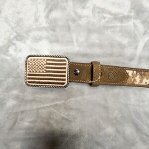 Ariat Western Desert Digital Camo Youth Belt American Flag Buckle Size 20